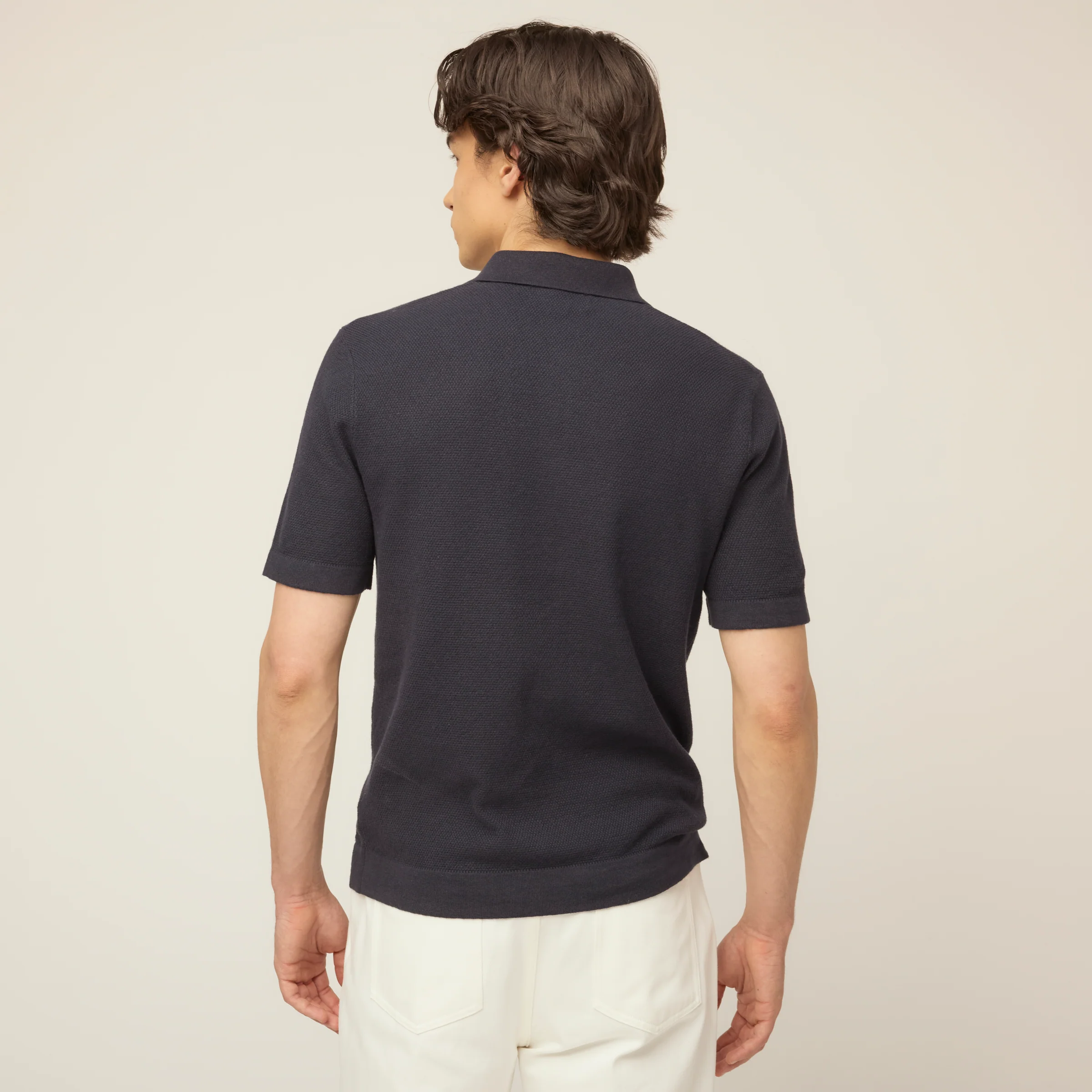 Cotton Linen Polo Sweater - Image 3
