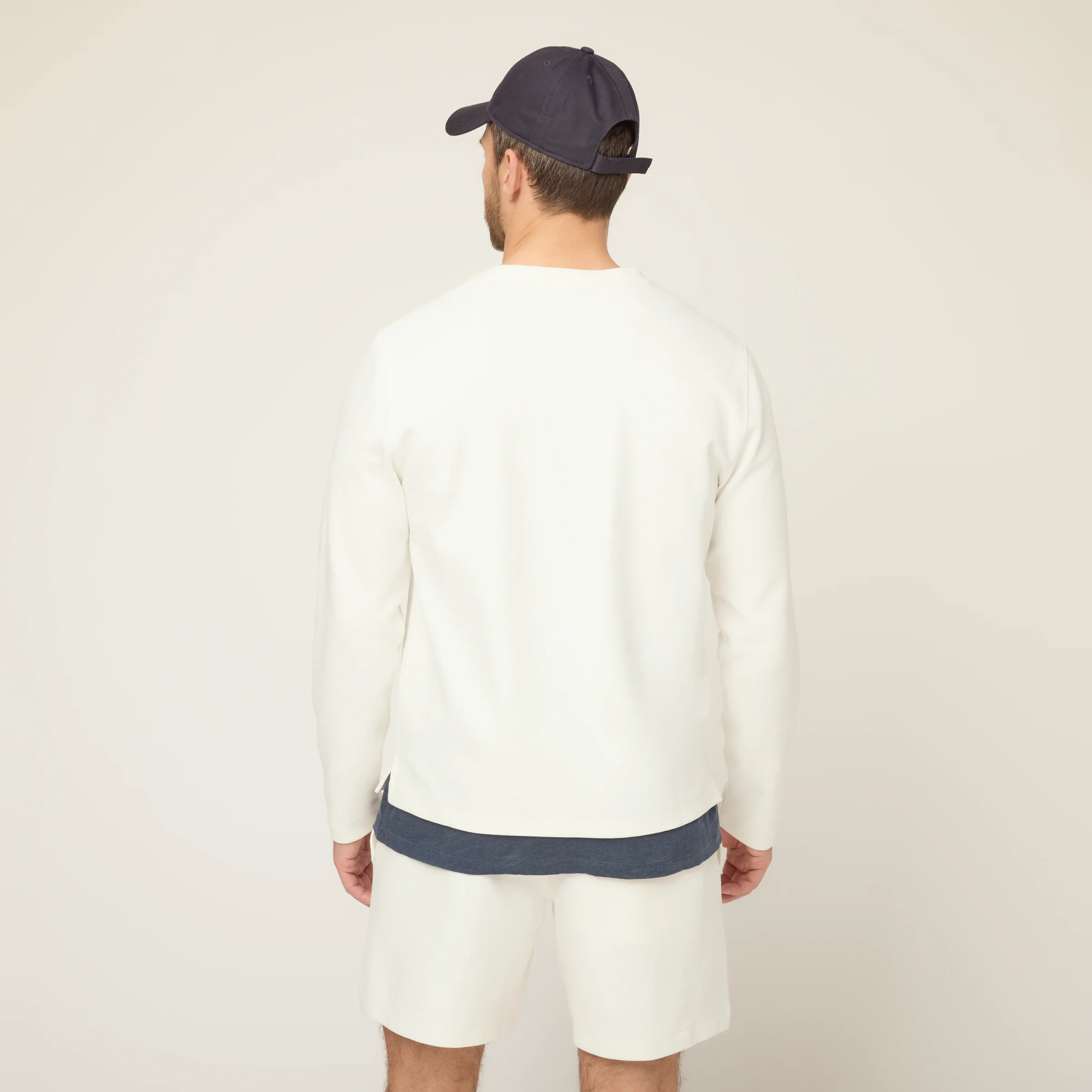Cotton Tencel Air Pique Long Sleeve Crew - Image 3