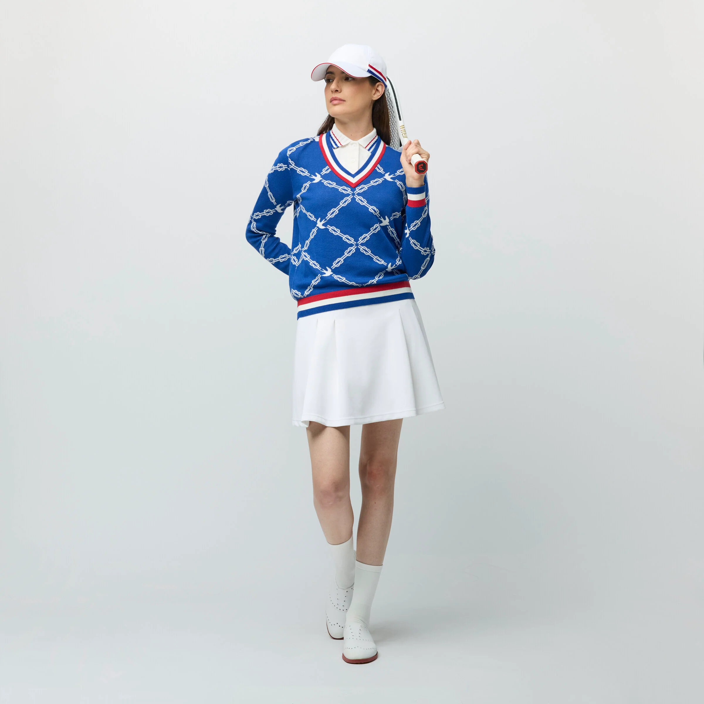 Jacquard V-Neck Sweater - Image 7