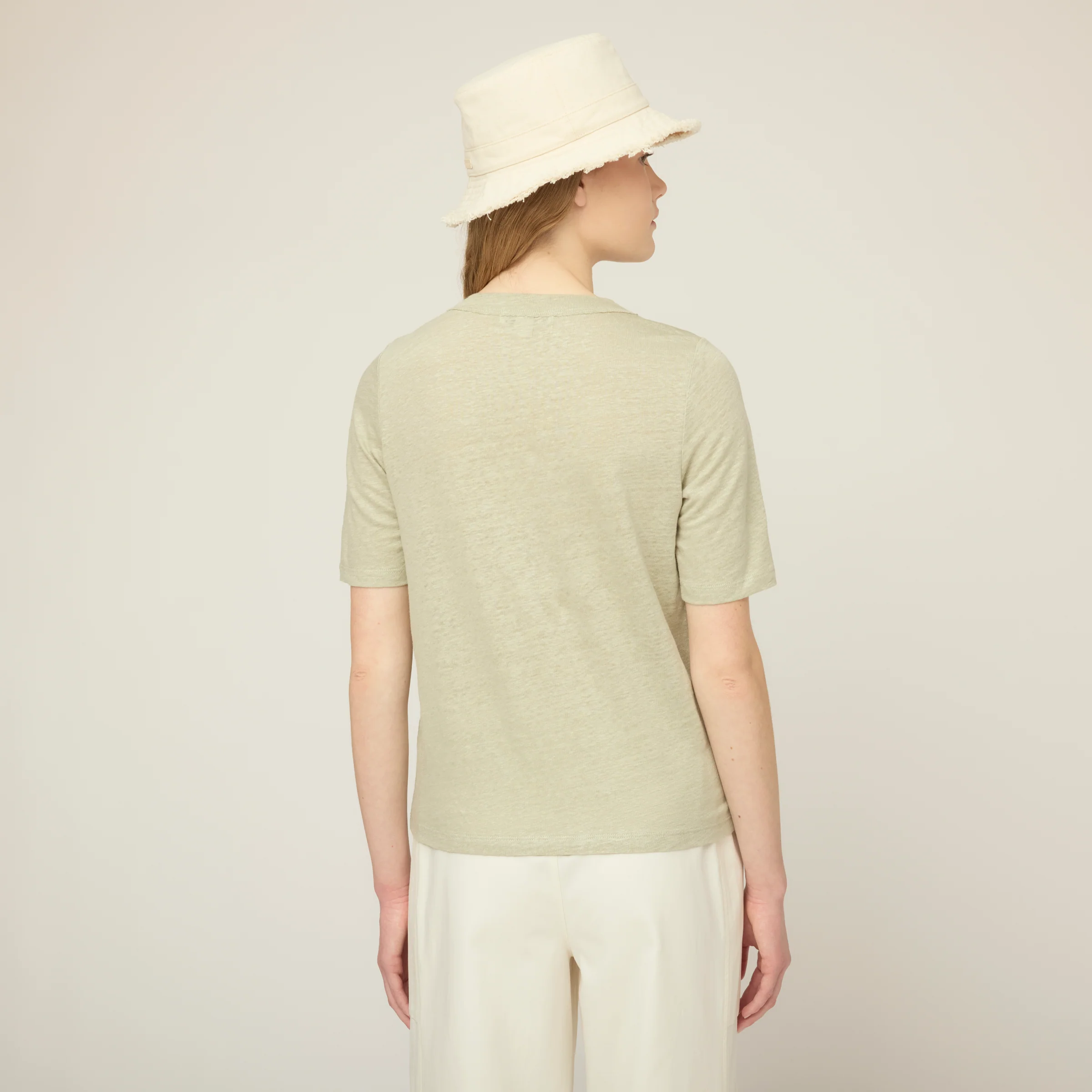 Linen Jersey Elbow Length Tee - Image 4
