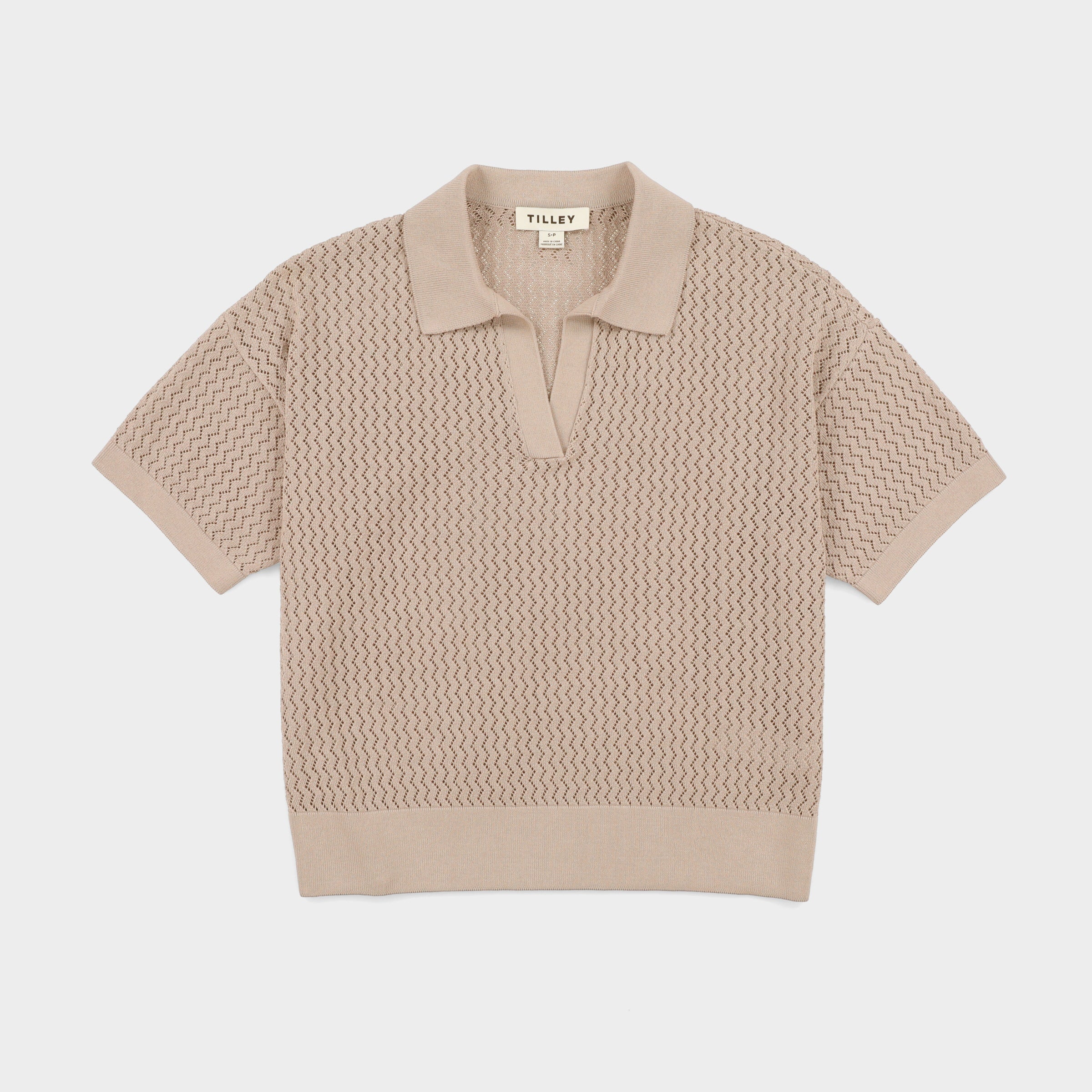 Open Knit Short Sleeve Polo - Image 15