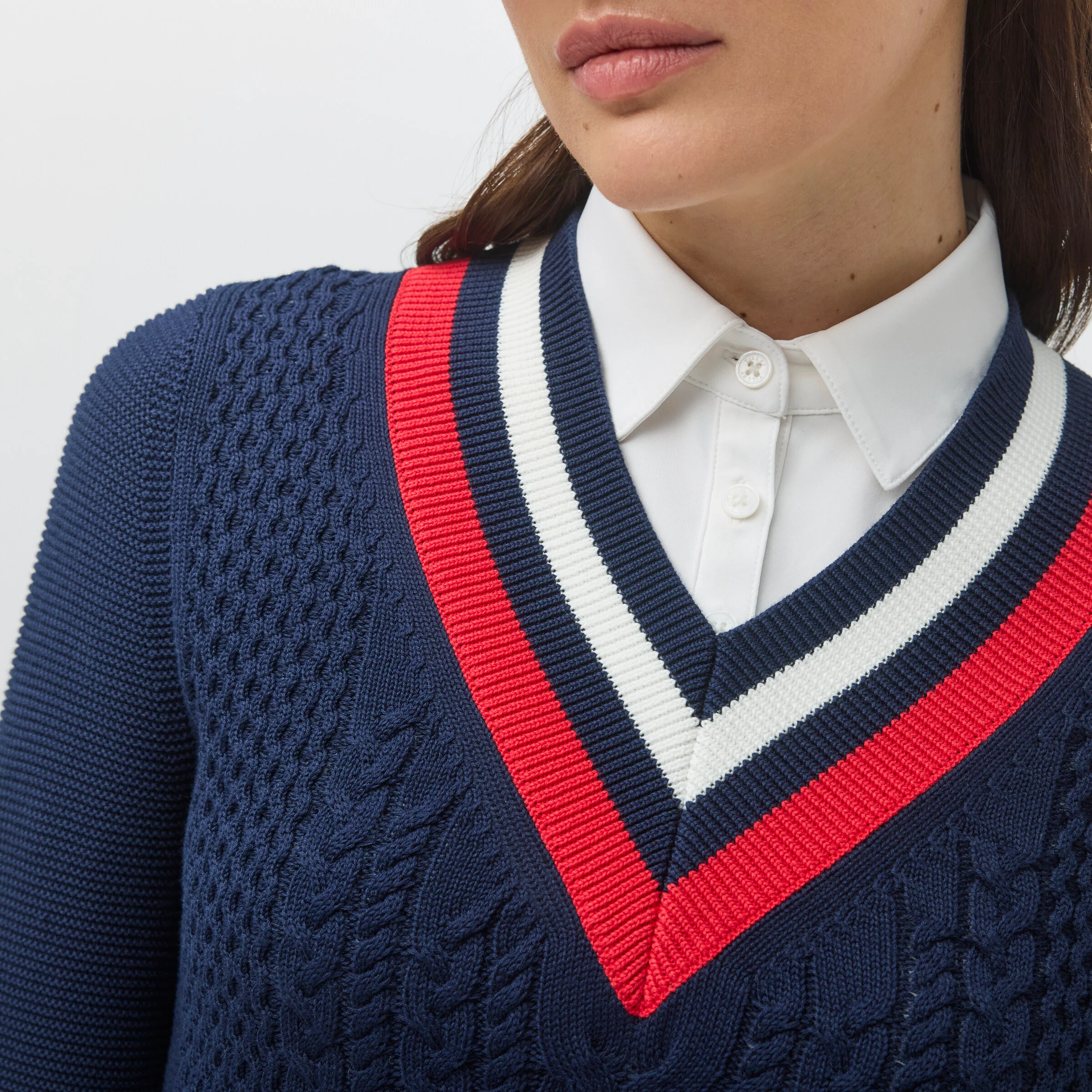 Preppy Deep V Sweater - Image 6