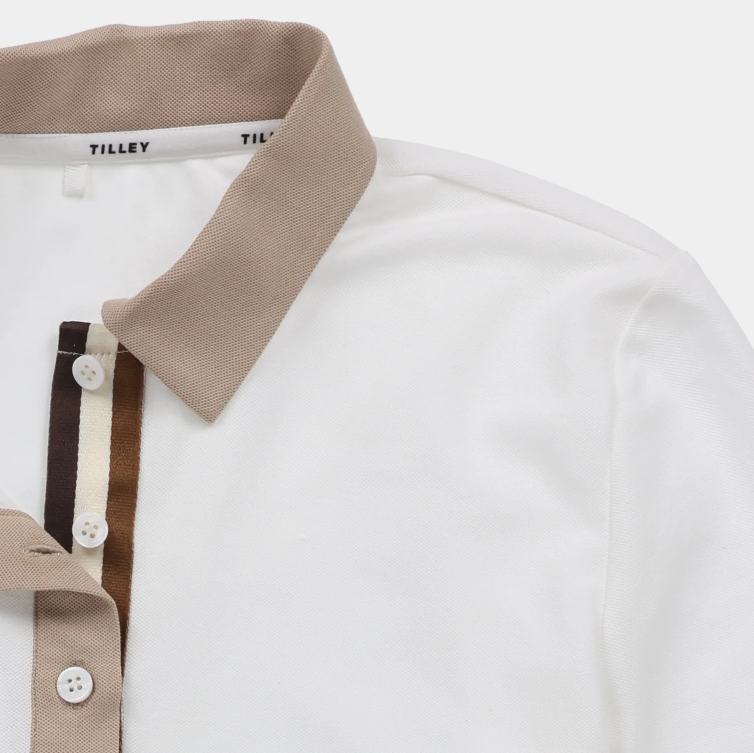 Preppy Pique Long Sleeve Stripe Placket Polo - Image 3