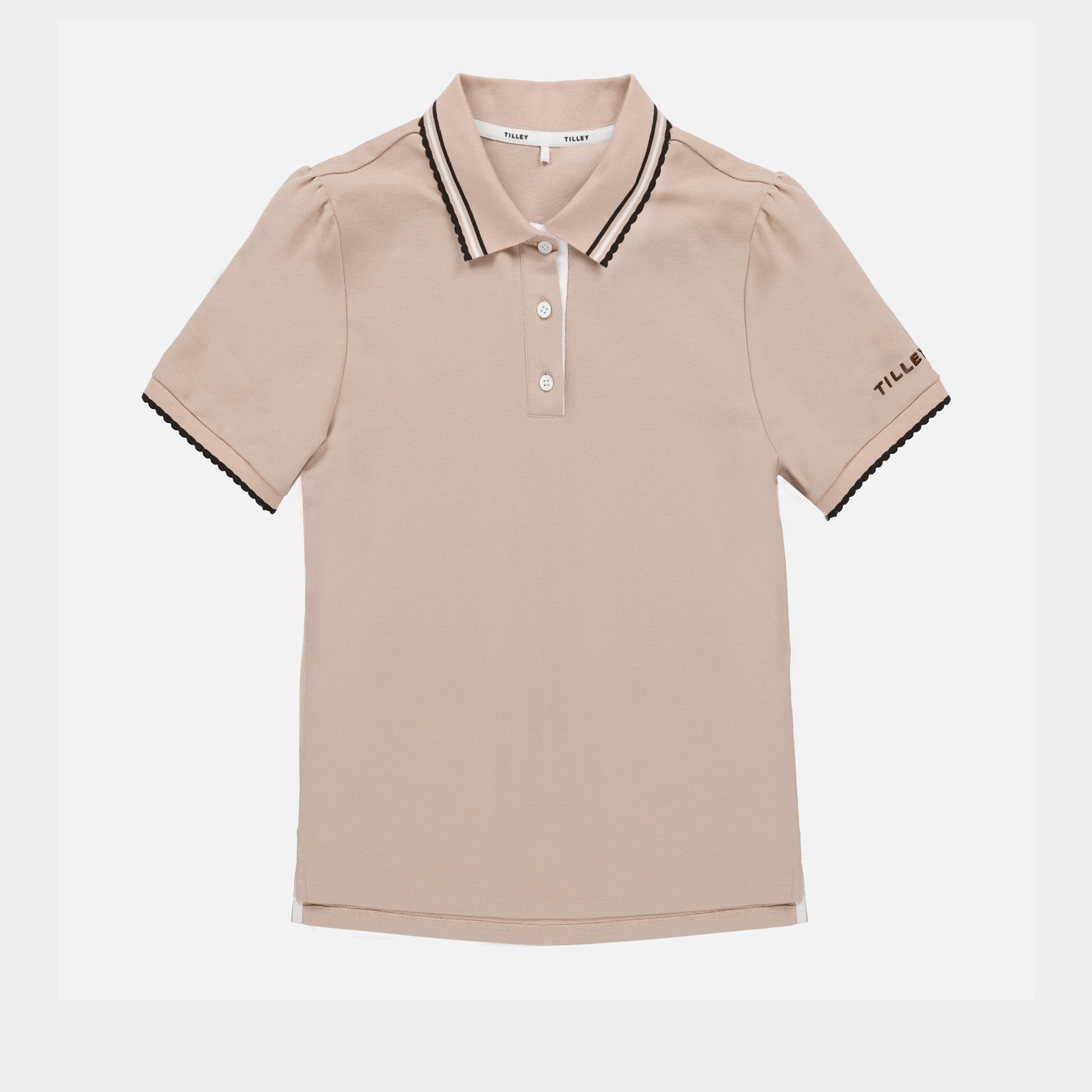 Preppy Pique Puff Sleeve Polo