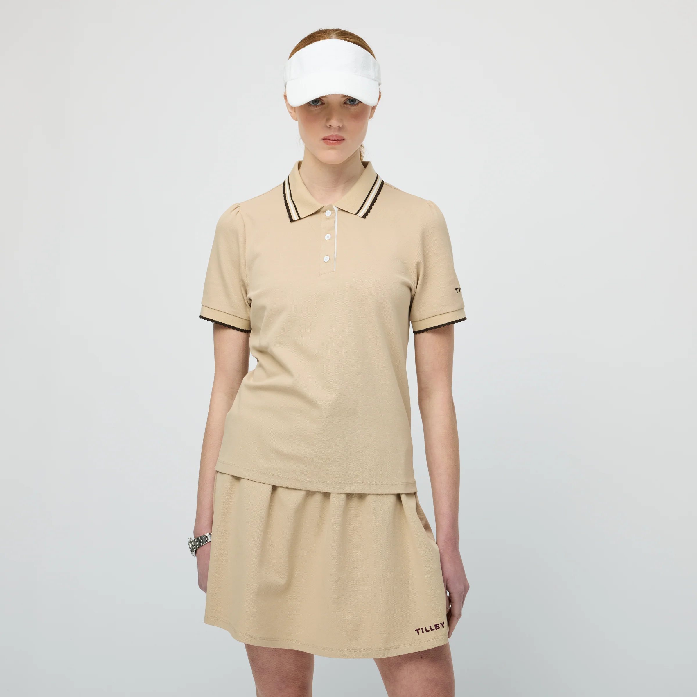 Preppy Pique Puff Sleeve Polo - Image 3