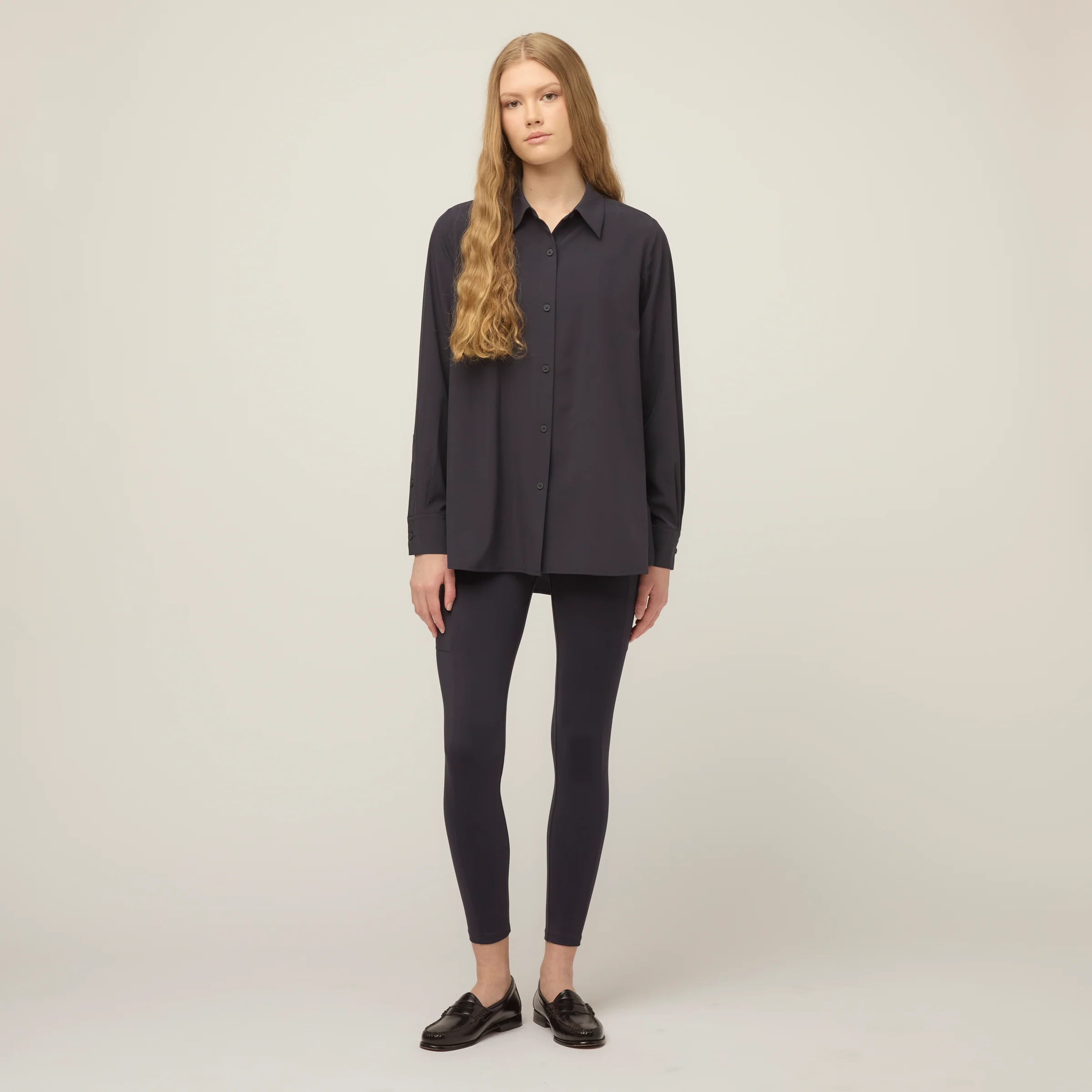 Tech Slk Long Sleeve Button Top - Image 14