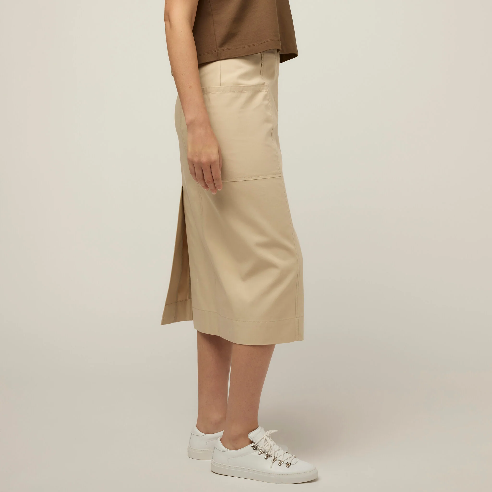 Tencel Cotton Midi Skirt - Image 2