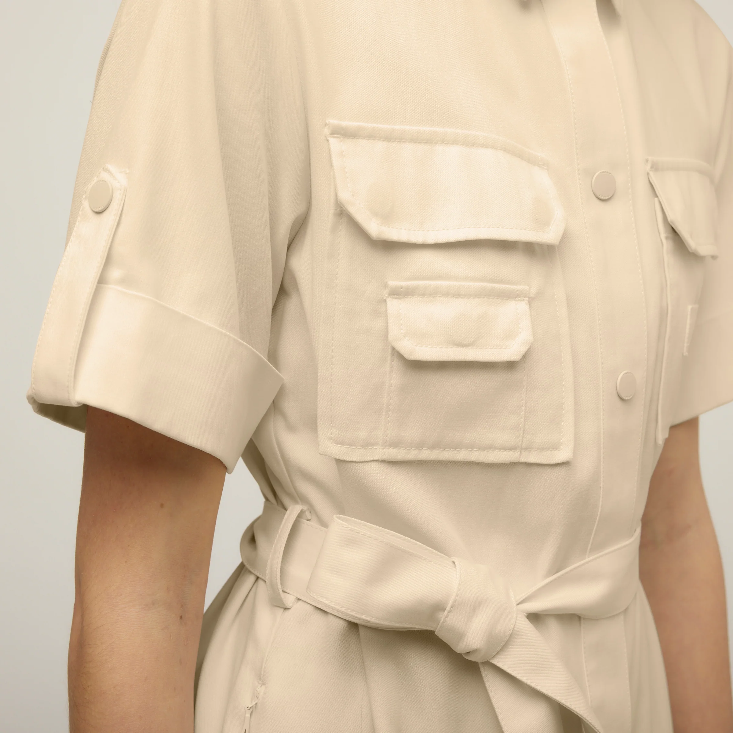 Tencel Cotton Safari Midi Dress - Image 10