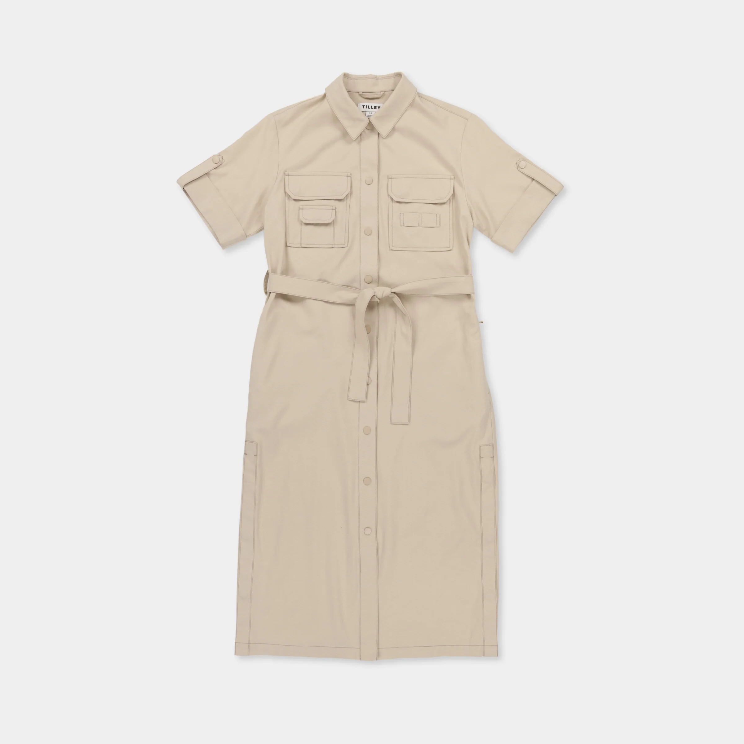 Tencel Cotton Safari Midi Dress - Image 12