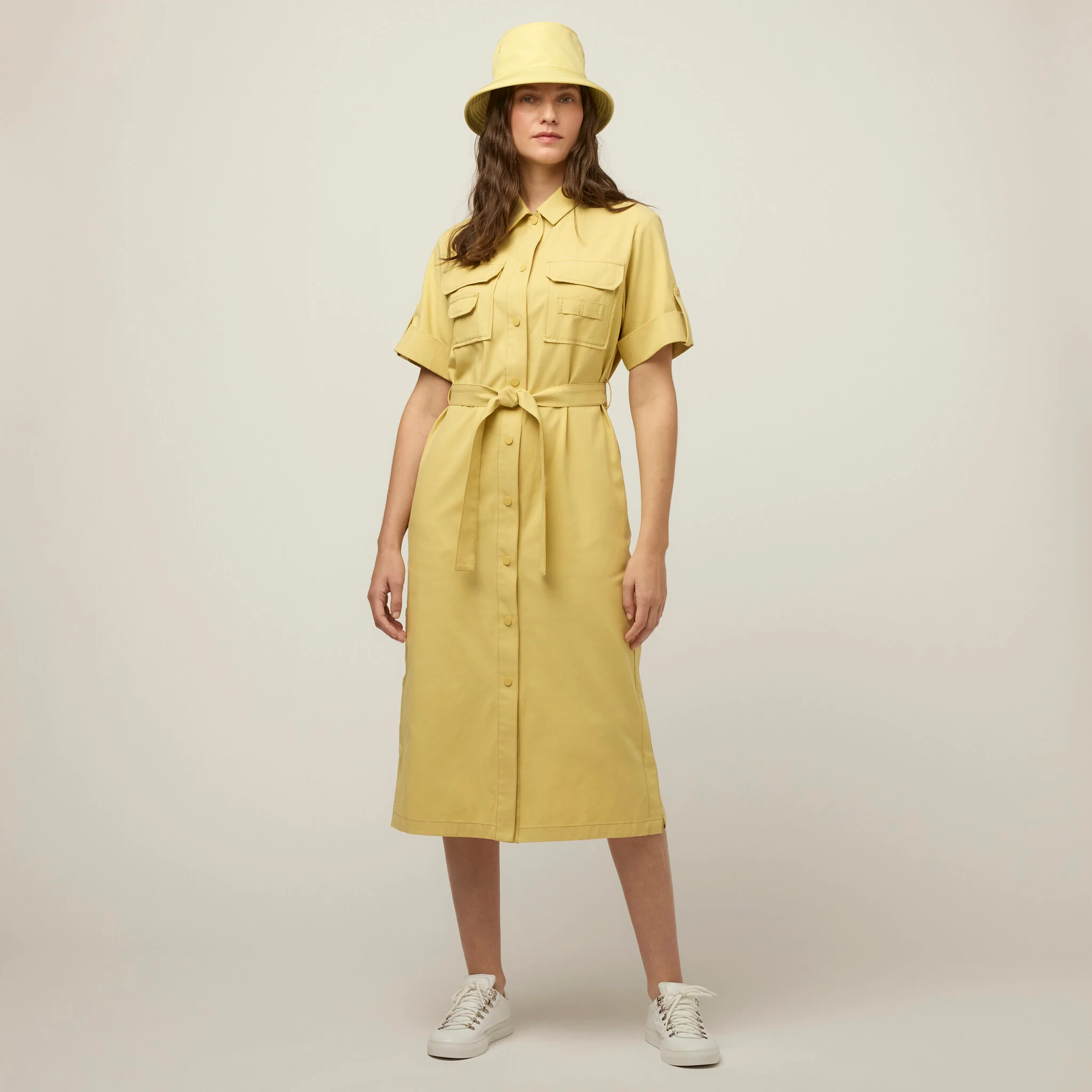 Tencel Cotton Safari Midi Dress - Image 15