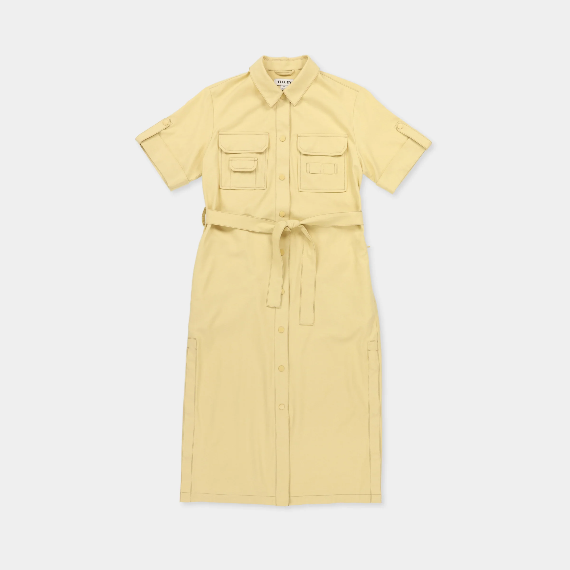 Tencel Cotton Safari Midi Dress - Image 21
