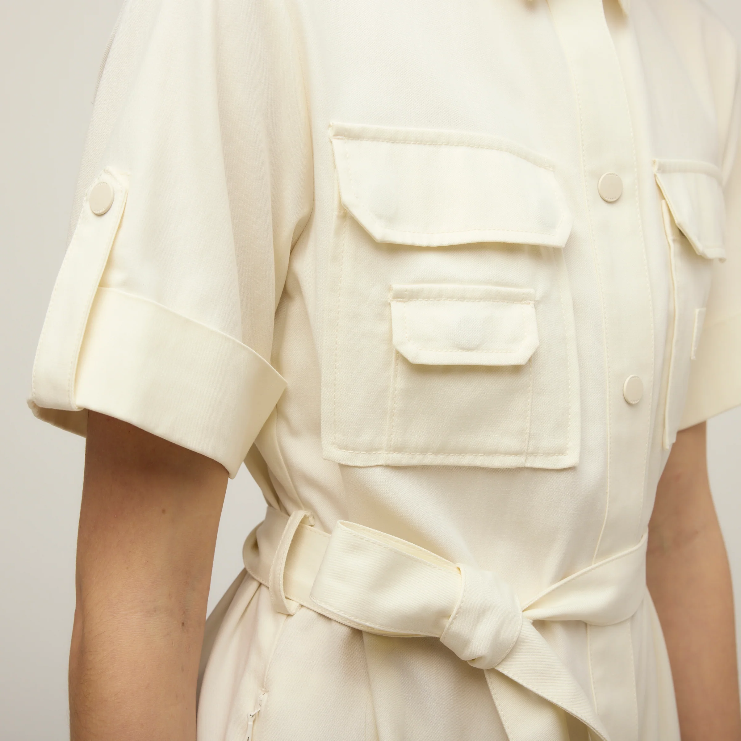 Tencel Cotton Safari Midi Dress - Image 4